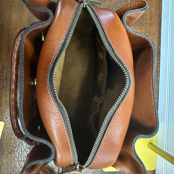 Patricia Nash Ashford Satchel – Tan Tooled Leather Crossbody Bag - Picture 6 of 10